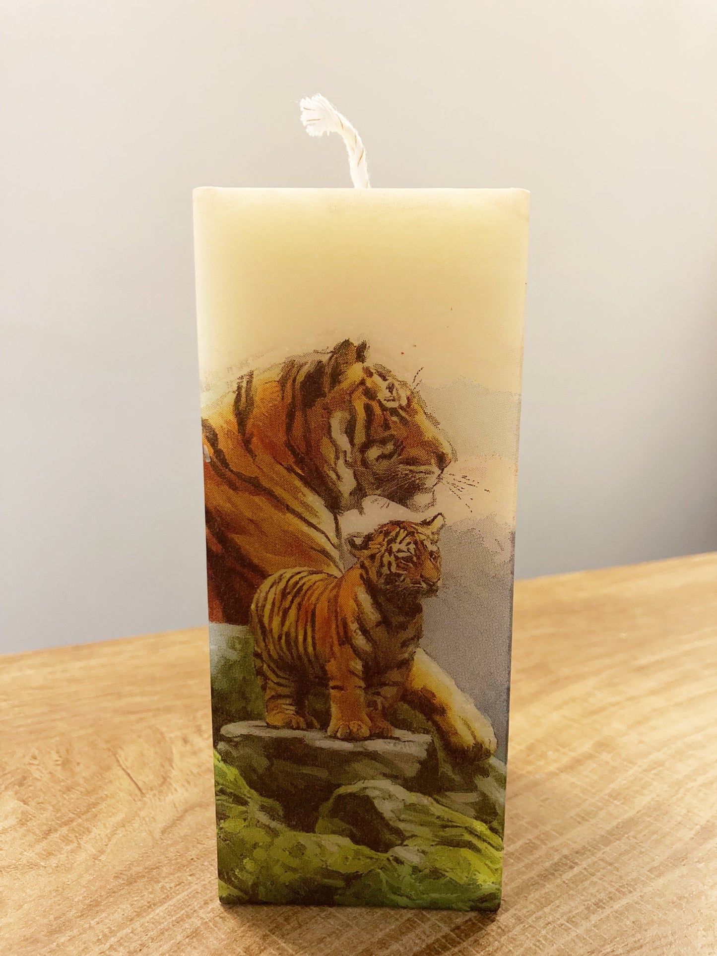 Tigers Reflecting Candle
